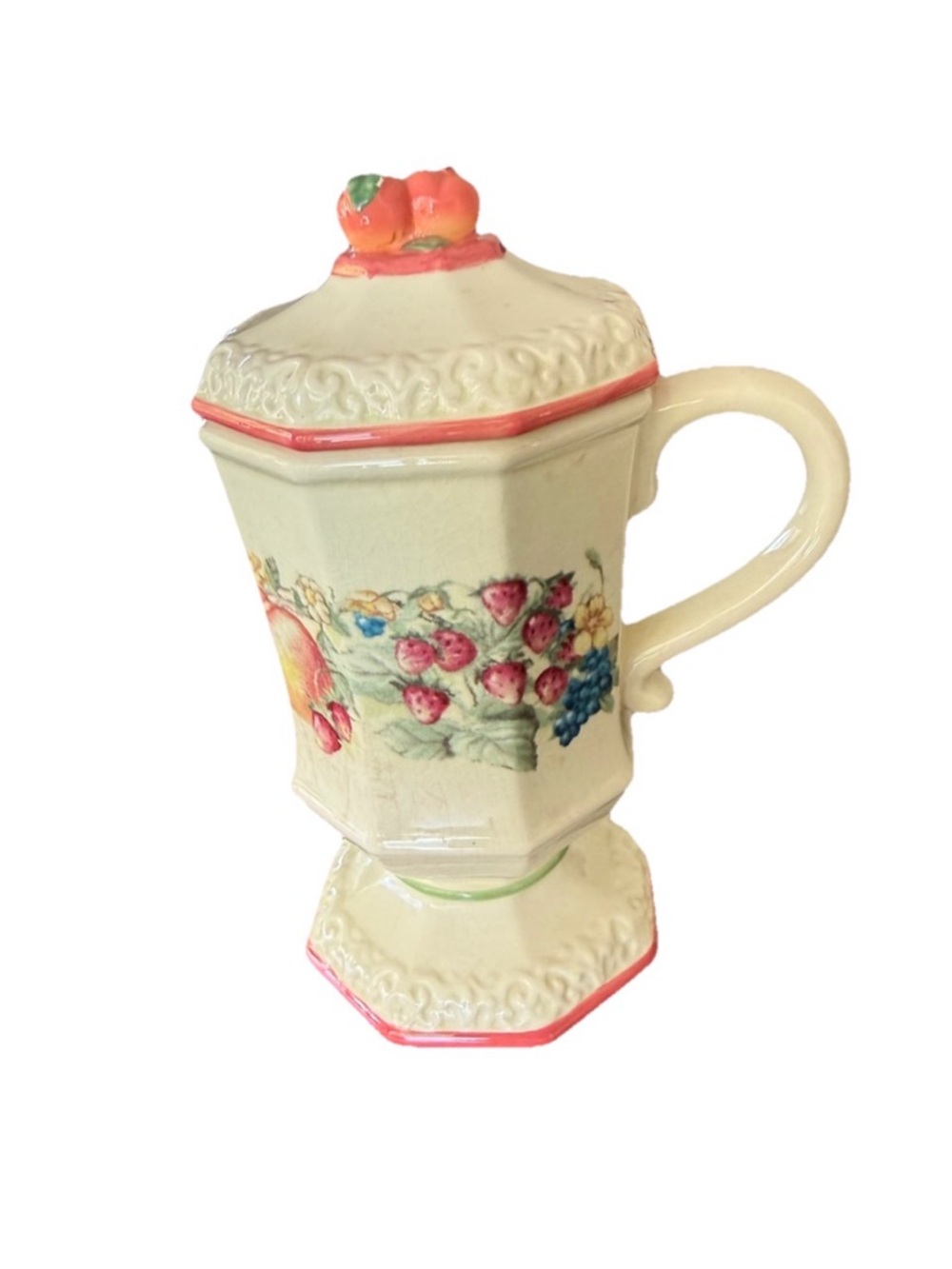 Avon Sweet Country Harvest Lidded Mug Fruit Covered Cup